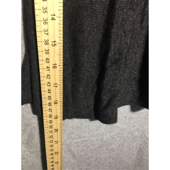 Womens Loft Top Peplum Style Grey Wool Blend Casual Long Sleeve Scoop Neck - Picture 3 of 4